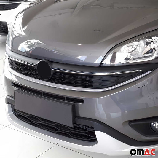 Benzi decorative grilă auto pentru Fiat Doblo 2014-2022, oțel inoxidabil, argintiu, 1 bucată