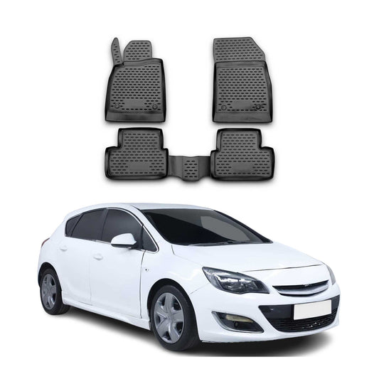 Covorașe auto Opel Astra J 2009-2018, TPE, negre, 4 buc.