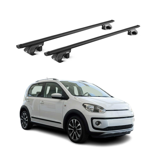 Portbagaj de plafon pentru VW Up Cross 2013-2019 90kg aluminiu negru 2 buc ABE