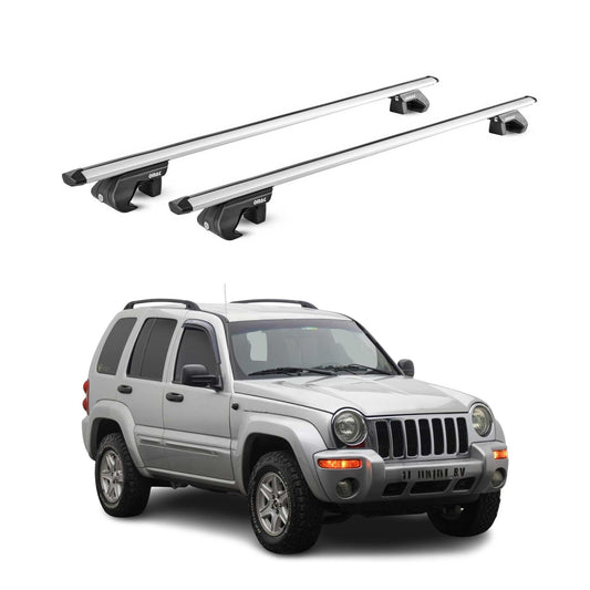 Dachträger Grundtäger für Jeep Cherokee KJ KK 2002-2013 5tür 90kg Alu ABE Silber