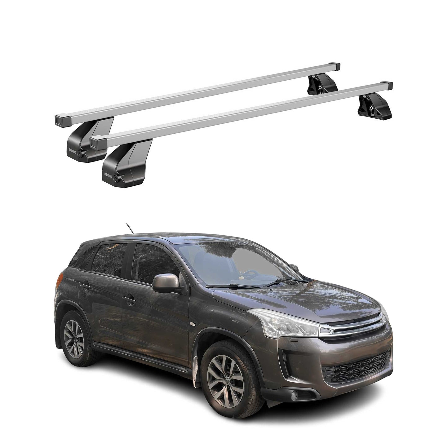 Menabo Dachträger Grundtäger für Citroen C4 Aircross 2012-2017 75kg Stahl Silber