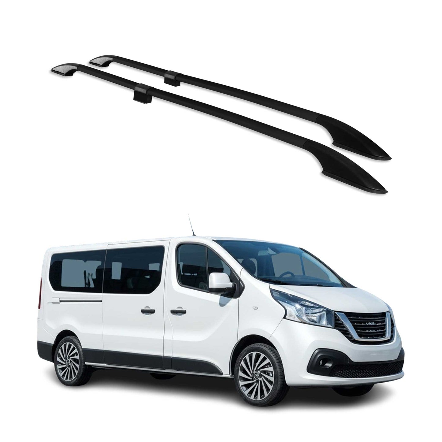 Dachreling Relingträger Alu für Nissan NV300 2016-2025 L2 LWB Langer Alu Schwarz