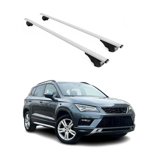 Portbagaj de plafon pentru Seat Ateca 2016-2025 75kg metal argintiu 2 buc
