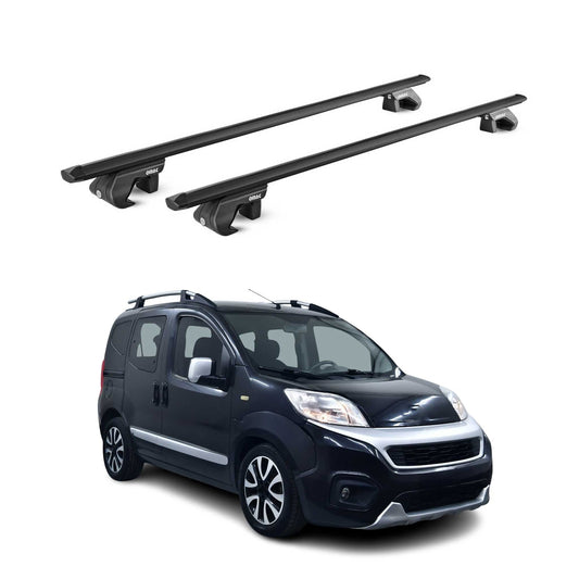 Dachträger für Fiat Fiorino Kurze Dachreling 2008-2020 5tür 90kg Alu ABE Schwarz