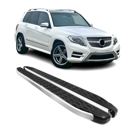 Alu Trittbretter Seitenschweller für Mercedes GLK X204 2008-2015 Schwarz Silber