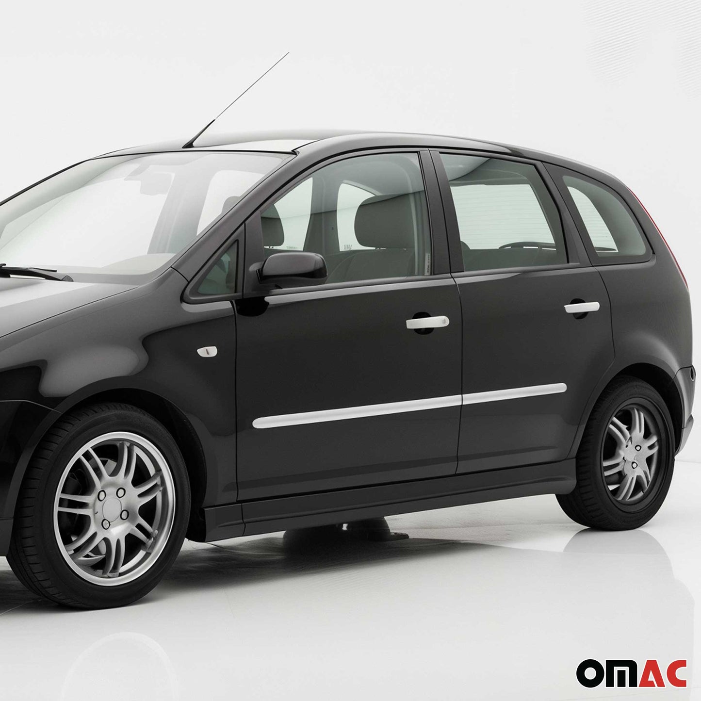 Bandă decorativă laterală pentru ușă, bandă de protecție pentru ușă pentru Ford Focus C-Max 2003-2008, oțel cromat, 4x