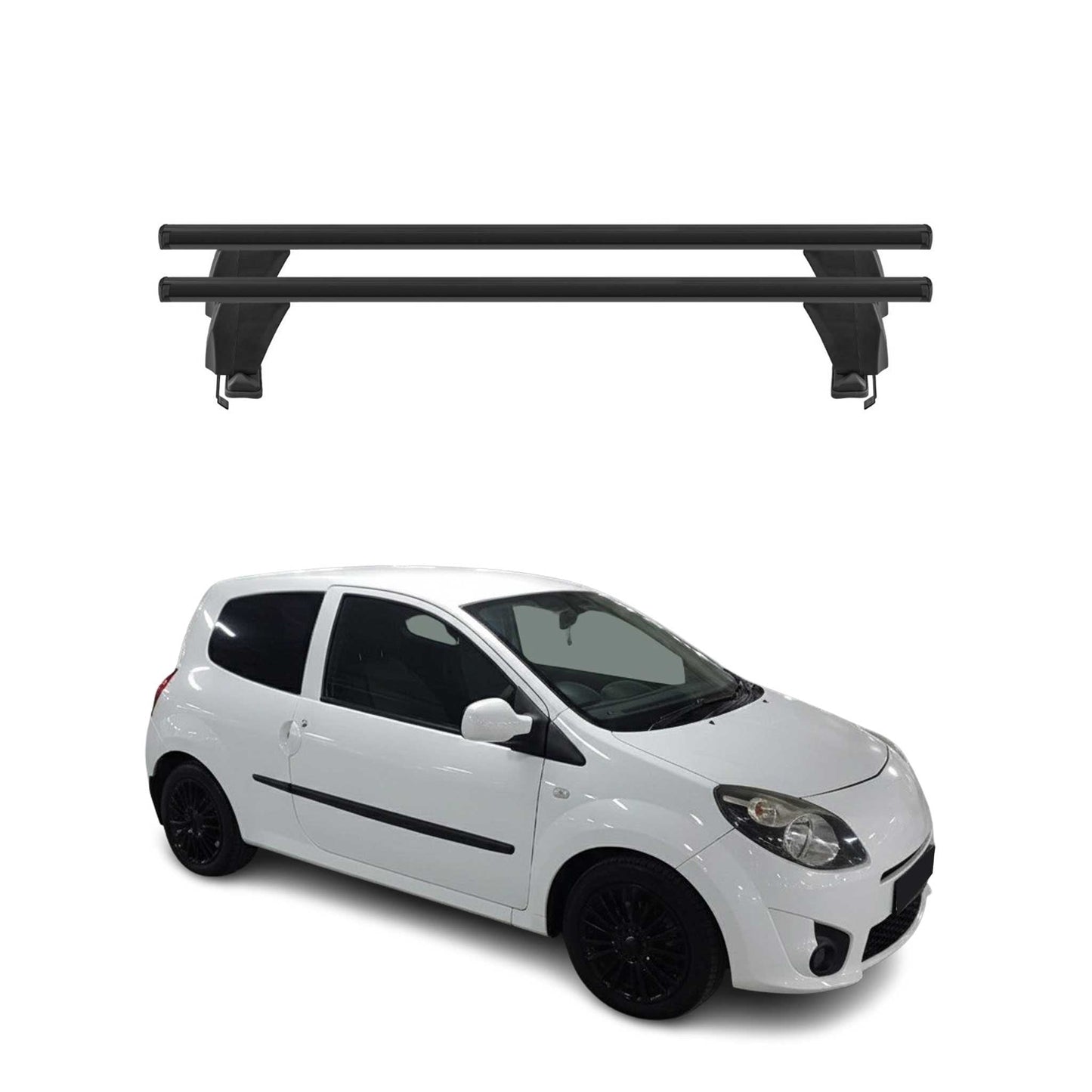 Menabo Dachträger Grundtäger für Renault Twingo mk2 2007-2014 50kg Alu Schwarz