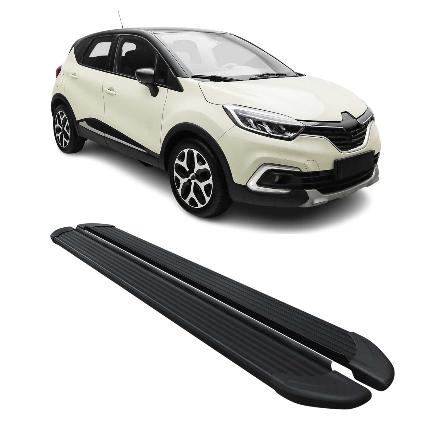 Seitenschweller Trittbretter Schweller für Renault Captur 2013-2020 Alu Schwarz