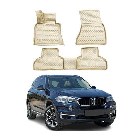 2013-2018 BMW X5 F15 F85 Fußmatten TPE Beige 4 tlg