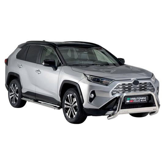 Praguri/praguri laterale din oțel inoxidabil pentru Toyota RAV4 Hybrid 2019-2025, argintii