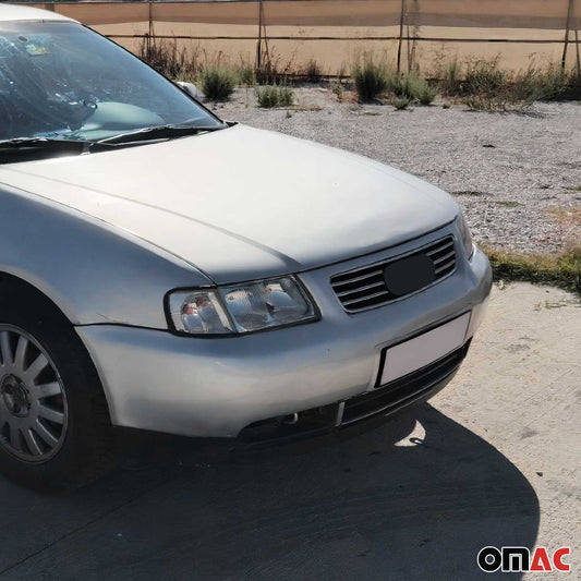 Benzi decorative grilă radiator pentru Audi A3 8L 1996-2000, oțel inoxidabil, argintiu, 6 bucăți