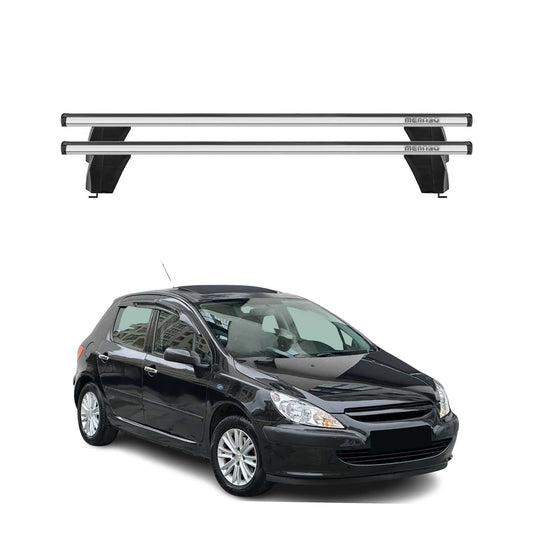 Menabo Dachträger Grundtäger für Peugeot 307 2001-2008 3tür 75kg Alu Silber 2x