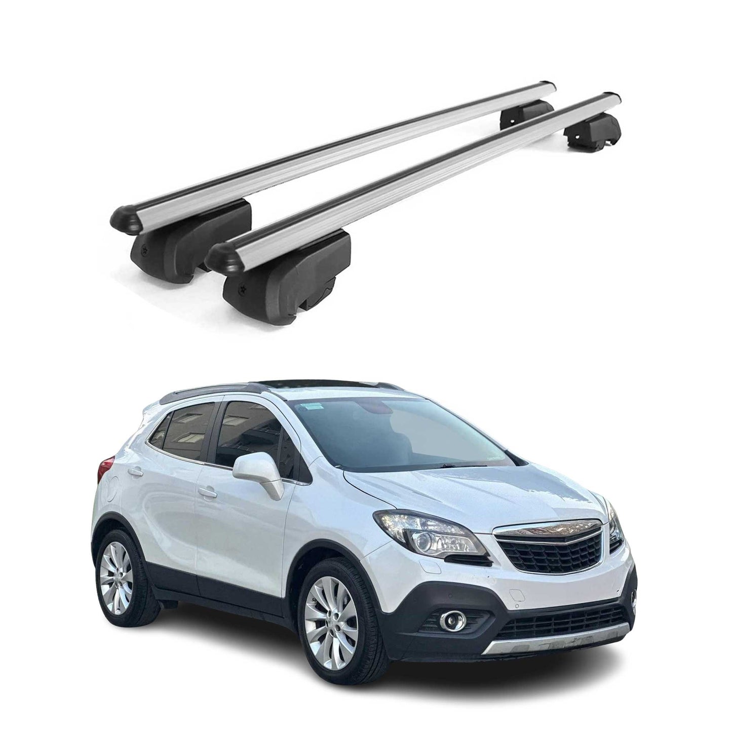 Portbagaj de plafon pentru Opel Mokka / Mokka X 2012-2019 75kg Silver Alu 2 buc