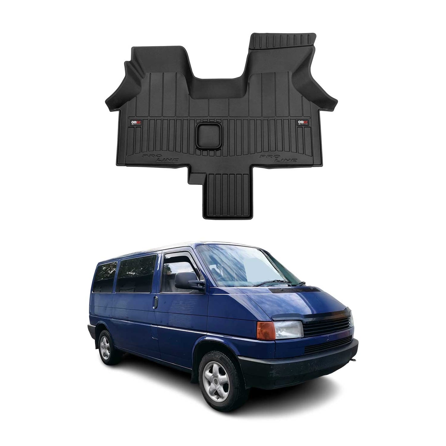 OMAC Gummi Fußmatten für VW Transporter T4 1990-2003 Premium Gummi Schwarz 1tlg