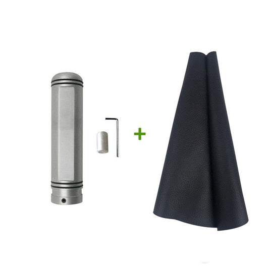 Maneră și manșon frână de mână pentru Peugeot 206 206+ 1998-2012 WRC, aluminiu, piele sintetică