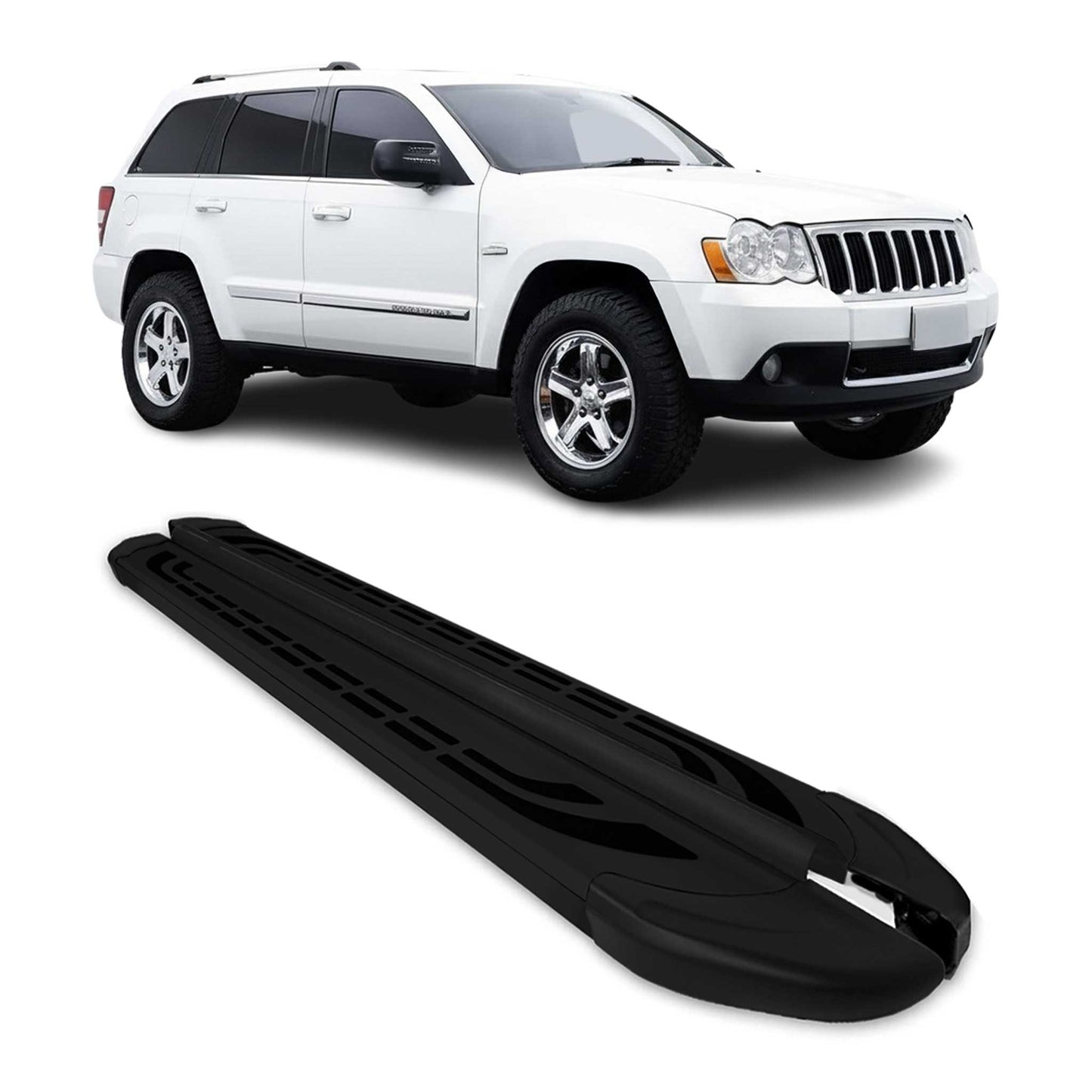 Trittbretter Seitenschweller für Jeep Grand Cherokee 2004-2011 Alu Schwarz