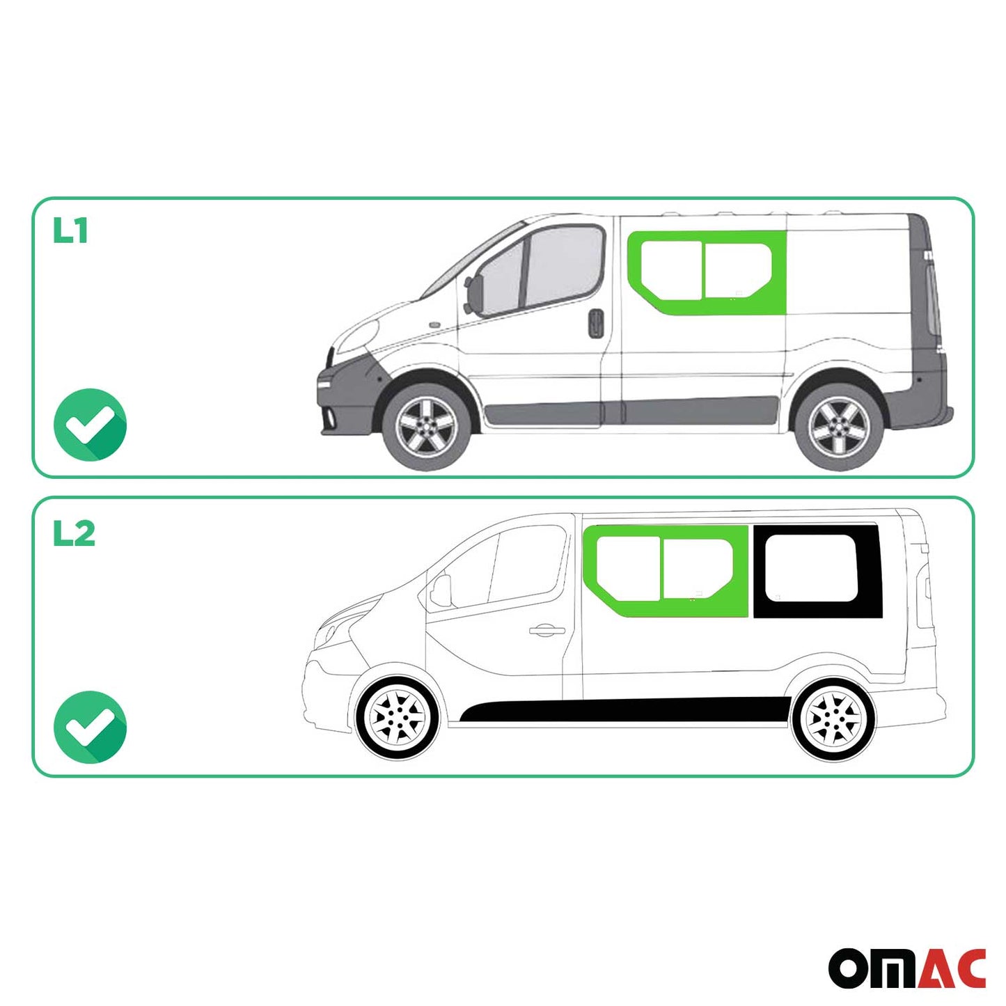 Seitenfenster Schiebefenster für Opel Vivaro 2001-2014 Vorne Links L1 L2