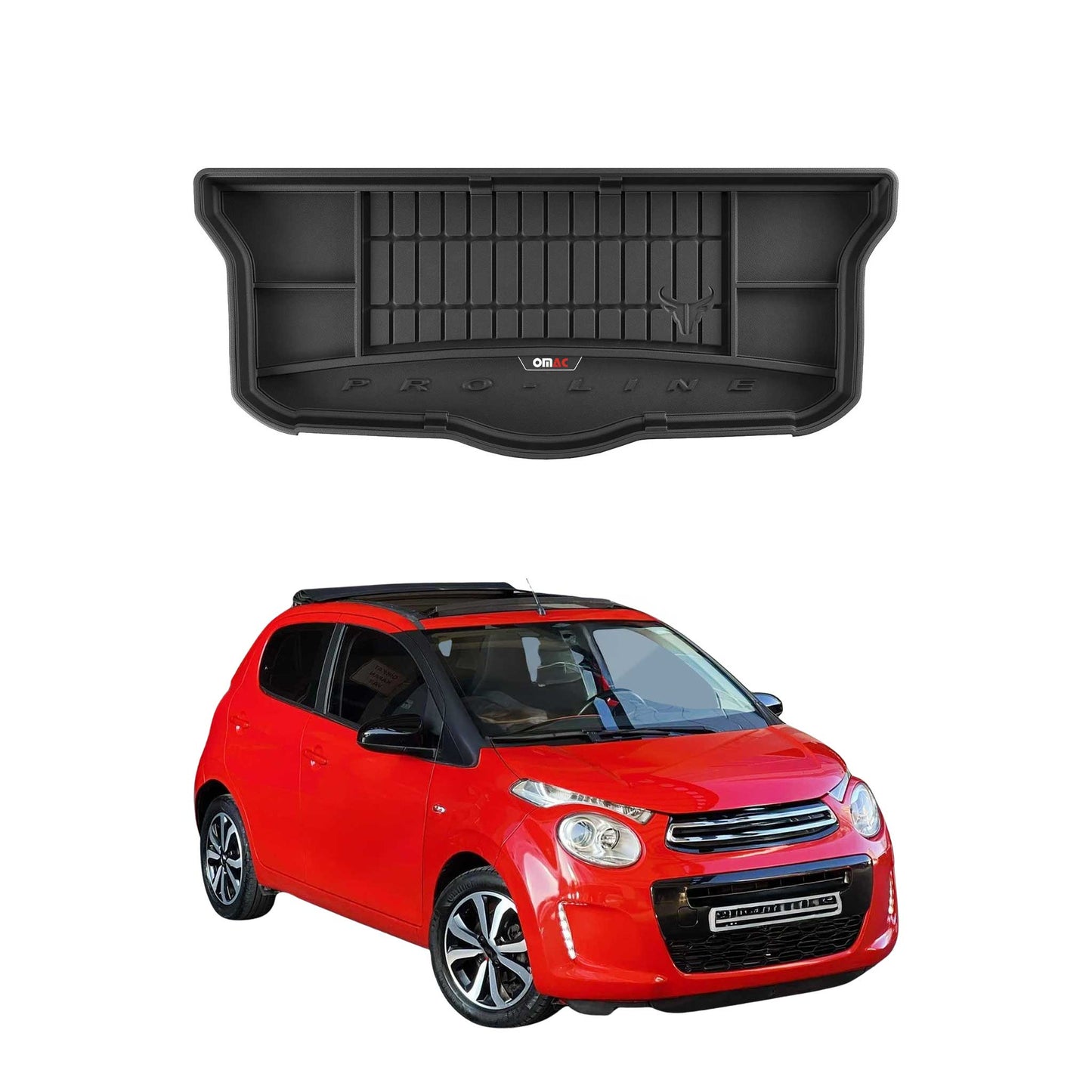 OMAC Gummi Kofferraumwanne für Citroen C1 2014-2025 TPE Laderaumwanne Schwarz