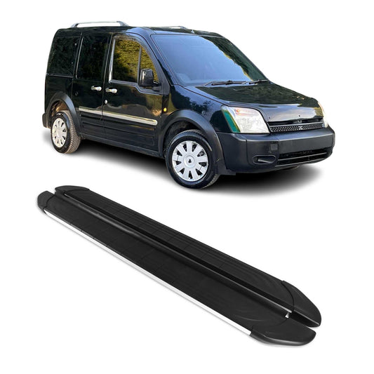 Trittbretter Seitenschweller für Ford Connect 2002-2013 L2 Alu Schwarz Grau