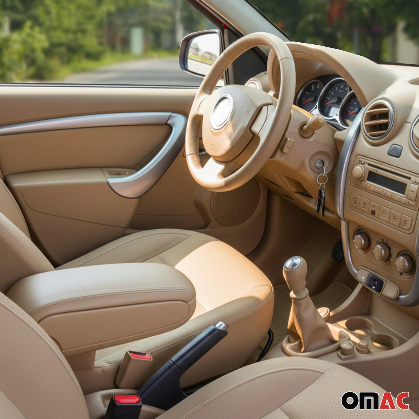 Mittelarmlehne Armlehne Mittelkonsole für Renault Megane 2002-09 PU-Leder Beige