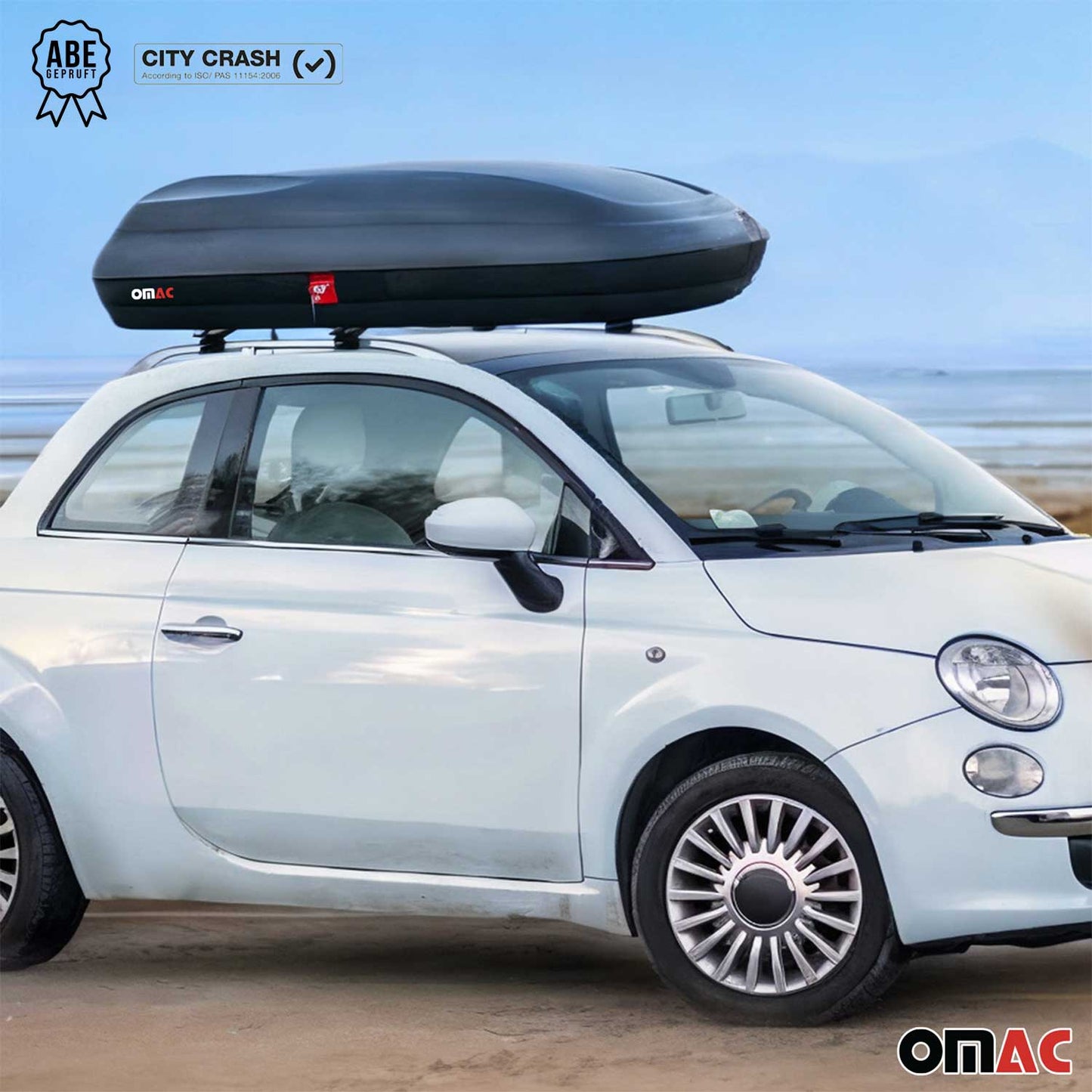 Cutie de plafon OMAC, cutie de plafon, cutie pentru bagaje, 480 litri, aspect carbon, încuiabilă, cutie auto