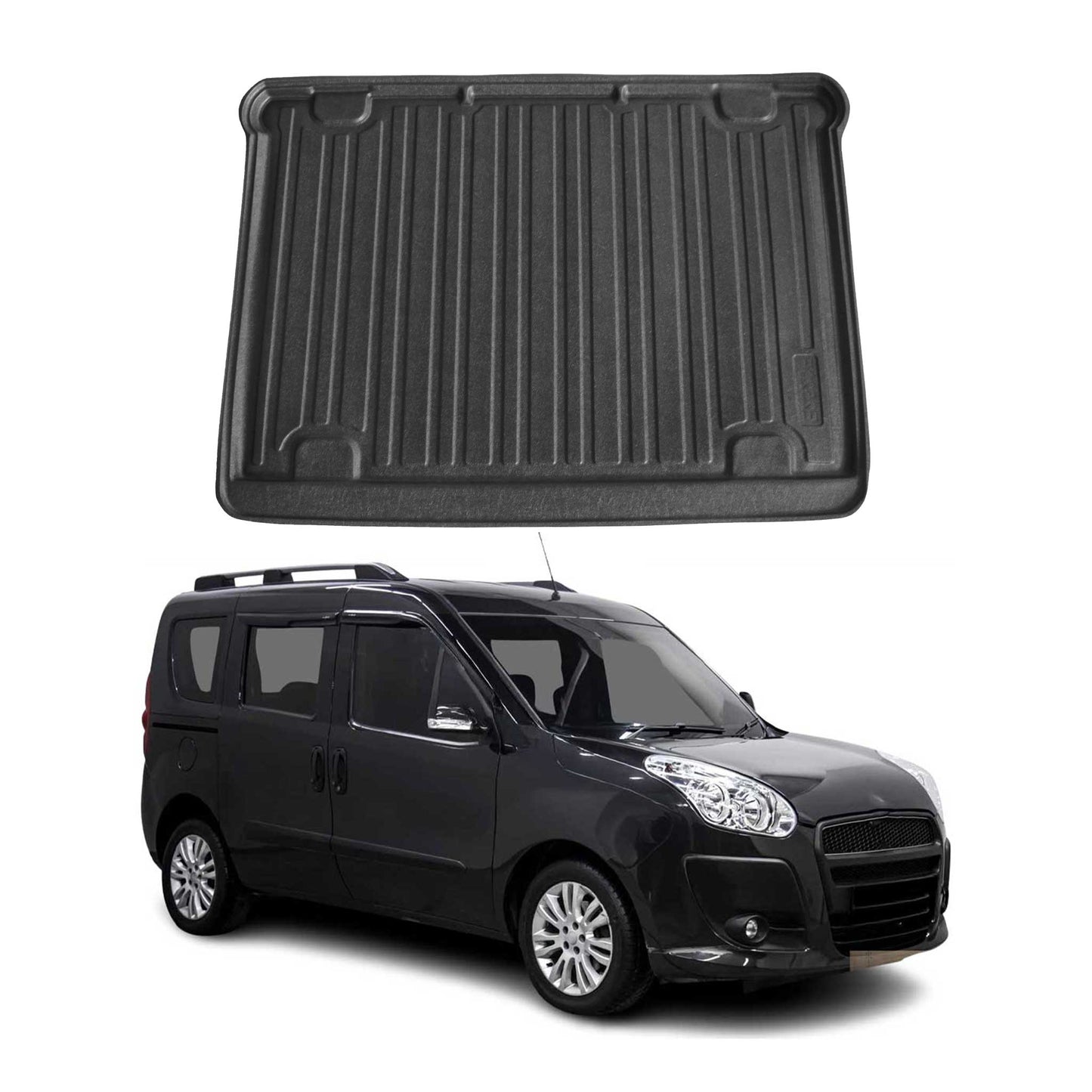Kofferraumwanne Laderaumwanne für Fiat Doblo 2010-2021 5tür Gummi TPE Schwarz