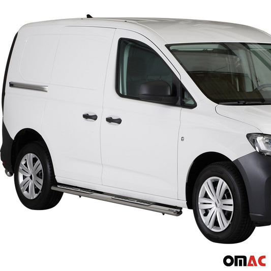 Praguri/tuburi de prag din oțel inoxidabil pentru VW Caddy 2021-2025, oțel inoxidabil argintiu