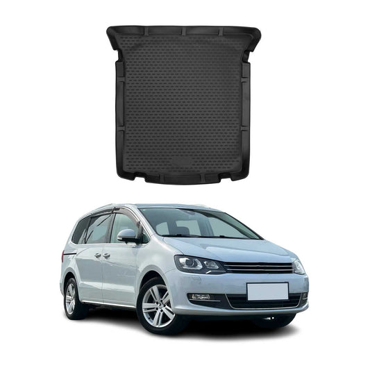 Kofferraummatte Kofferraumwanne für VW Sharan 2010-2021 Gummi TPE Schwarz
