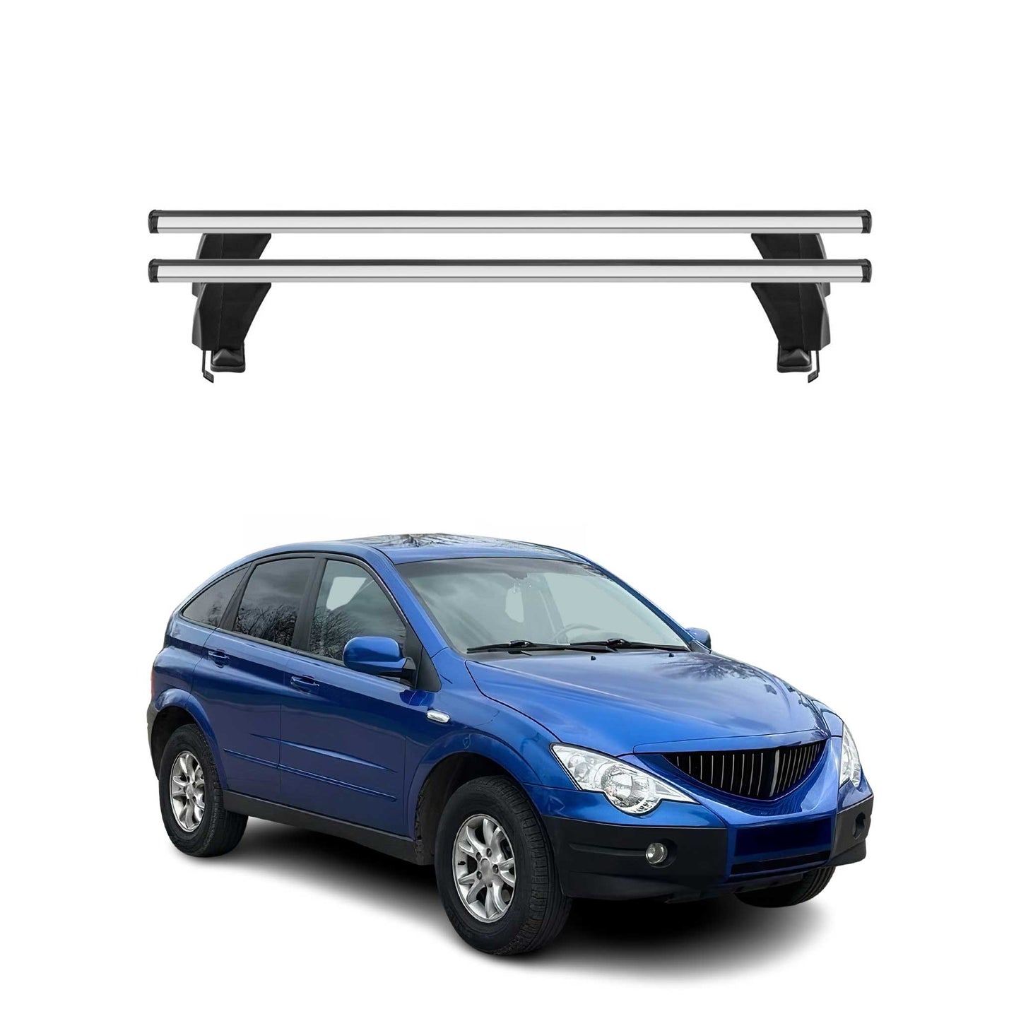 Menabo Dachträger Grundtäger für SsangYong Actyon 2006-2011 50kg Alu Silber 2x