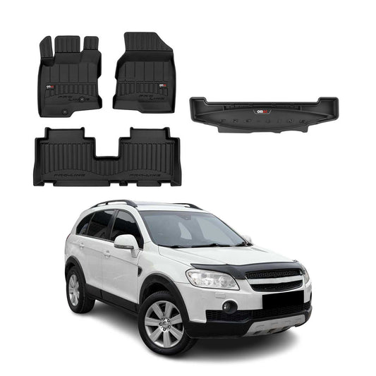OMAC Fußmatten & Kofferraumwanne für Chevrolet Captiva 2006-2018 3.Reihe Gummi
