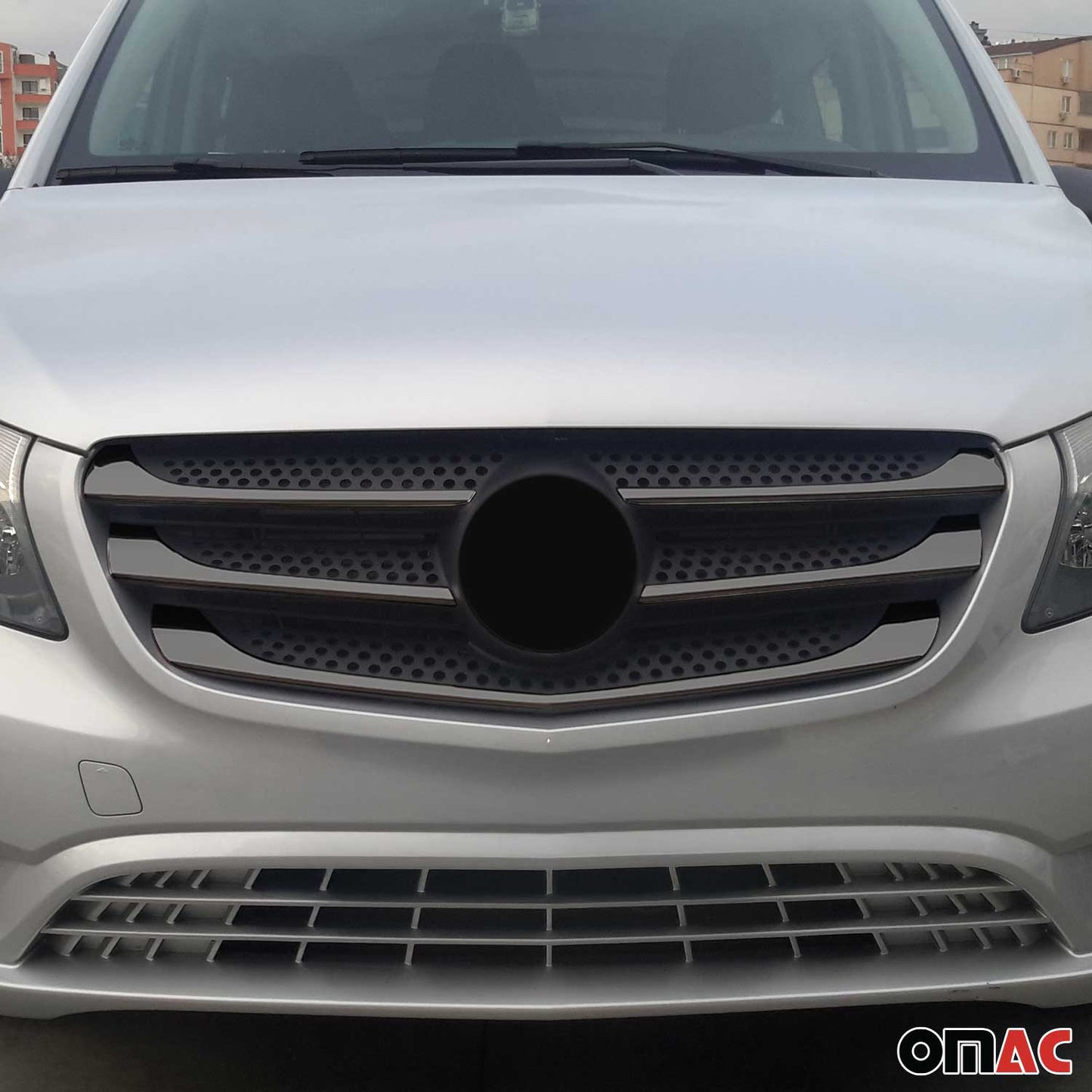 Kühlergrill Leiste Grillleisten für Mercedes Vito W447 2014-2019 Chrom Dunkel 5x