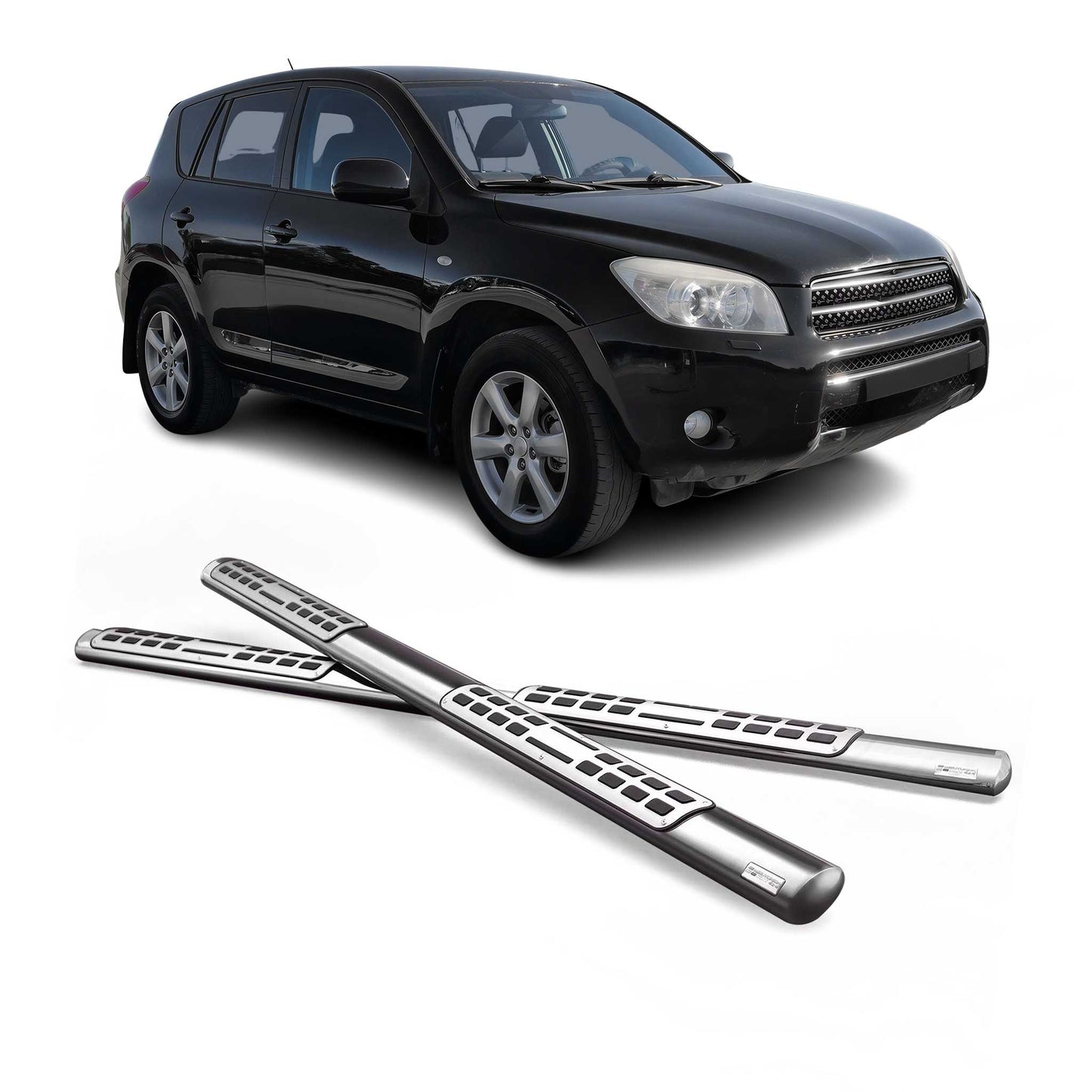 Edelstahl Seitenschweller Schwellerrohre für Toyota RAV4 XA30 2006-2009 Silber