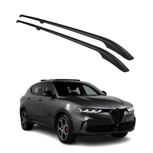 Dachreling Dachgepäckträger für Alfa Romeo Tonale 2022-2025 Alu Schwarz