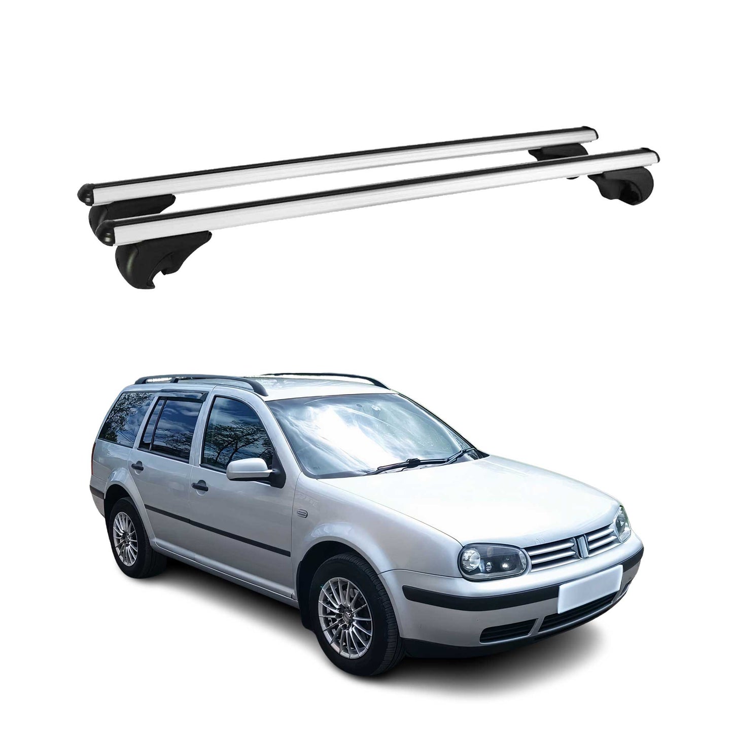 Dachträger Grundtäger für VW Golf Variant 1999-2006 75kg Aluminium Silber 2 tlg