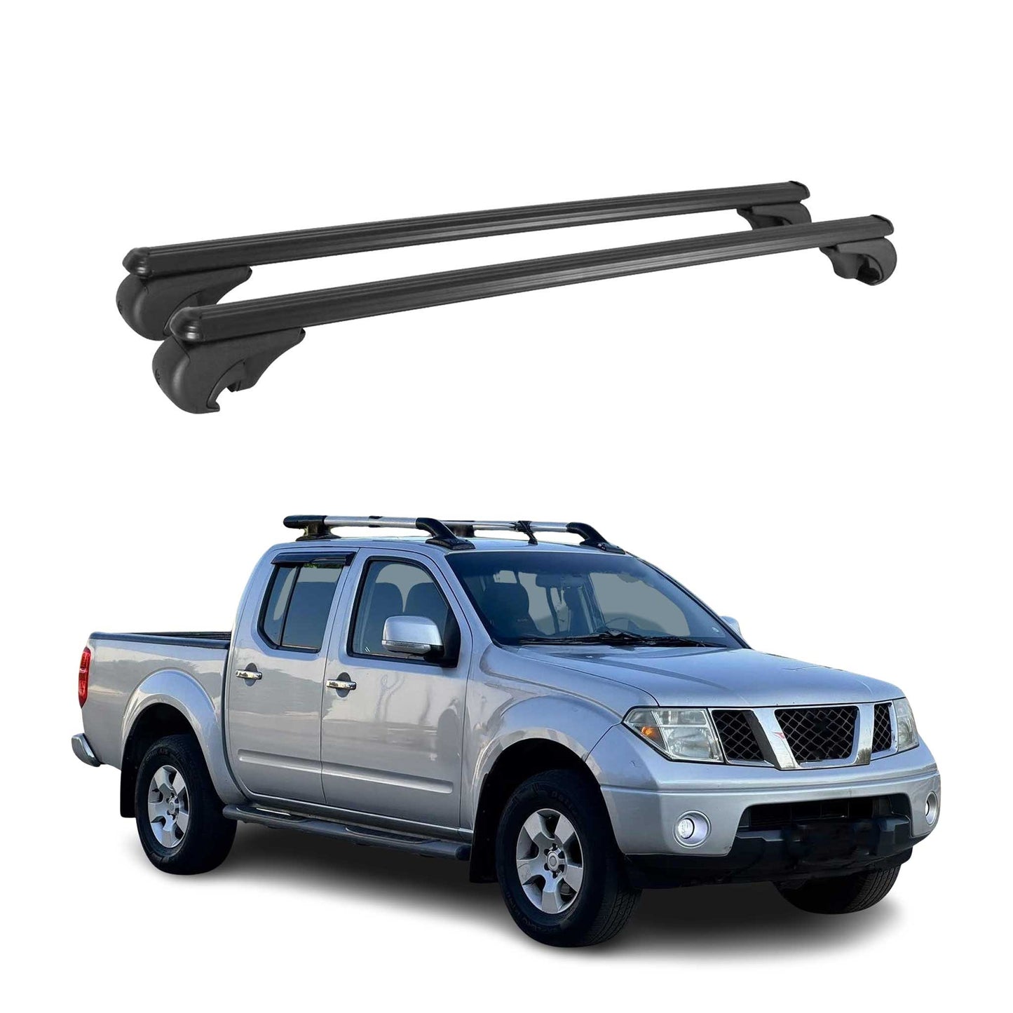 Dachträger für Nissan Navara D40 2005-2014 Gepäckträger Grundträger Alu Schwarz