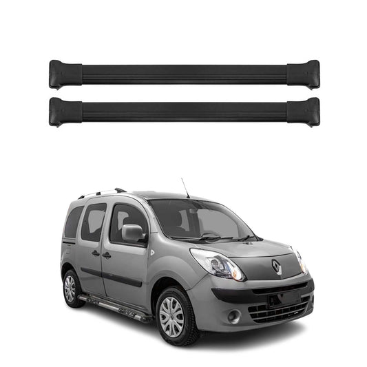 Portbagaj de plafon pentru Renault Kangoo mk2 2007-2021 75kg aluminiu negru 2 piese