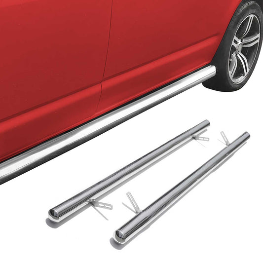 Trepte laterale/scări din oțel inoxidabil pentru Jeep Compass 2011-2016, argintii, set 2 piese