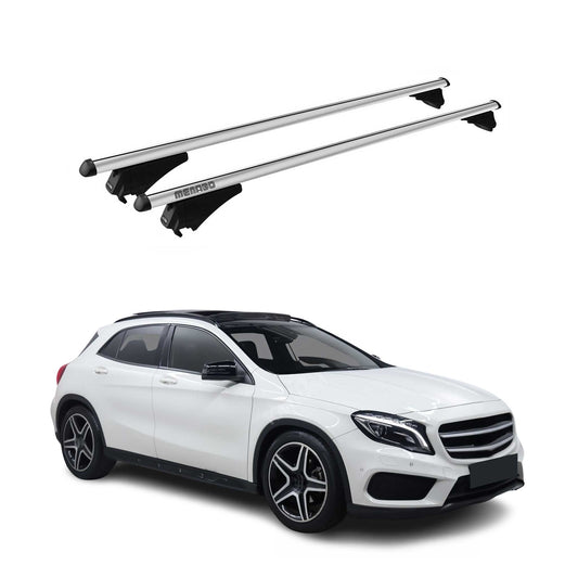 Menabo Dachträger Grundtäger für Mercedes GLA X156 2014-2020 75kg Alu Silber 2x