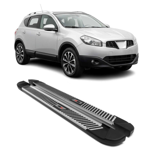 Trittbretter Seitenbretter Schweller für Nissan Qashqai J10 2006-14 Alu Schwarz