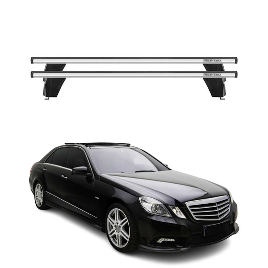Menabo Dachträger für Mercedes E Klasse W212 Limo 2009-2013 75kg Alu Silber 2x