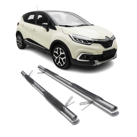 Edelstahl Trittbretter Schwellerrohre für Renault Captur 2013-2025 Silber