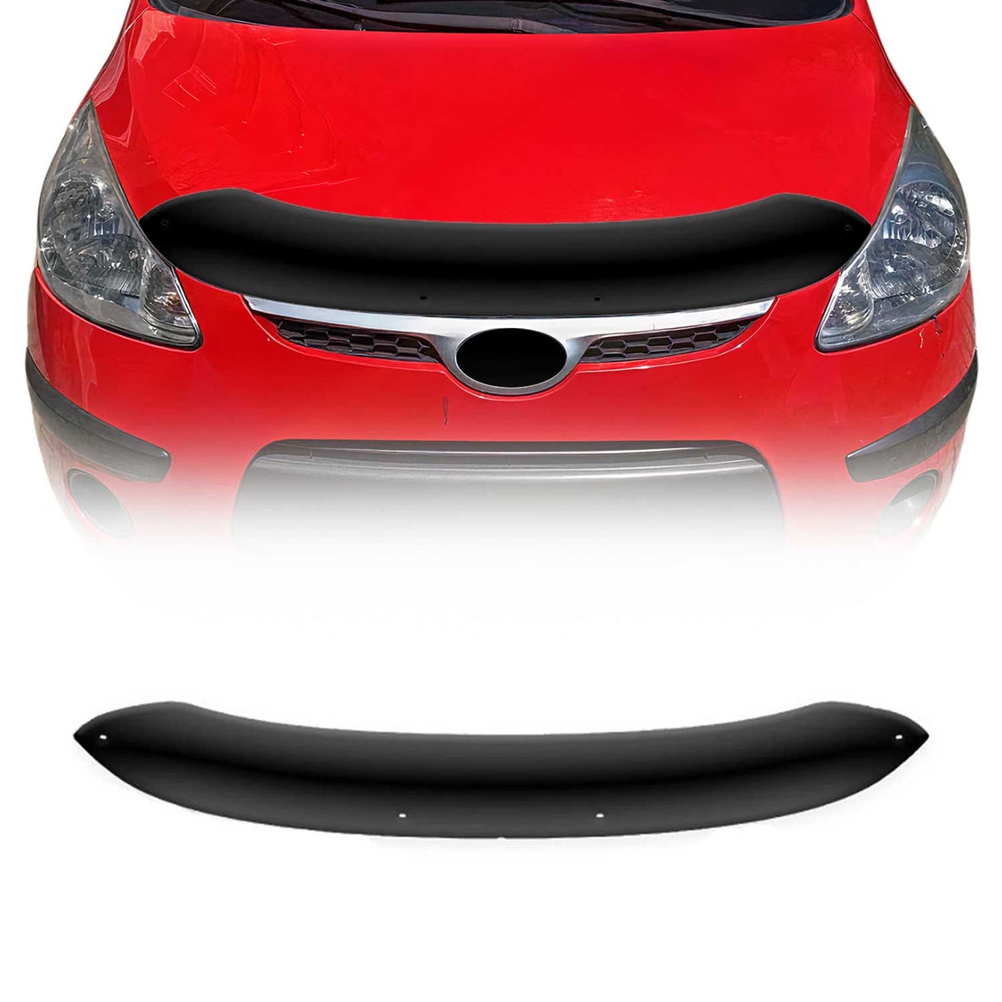 Deflector capotă Hyundai i10 2008-2012, protecție anti-ciobituri, negru