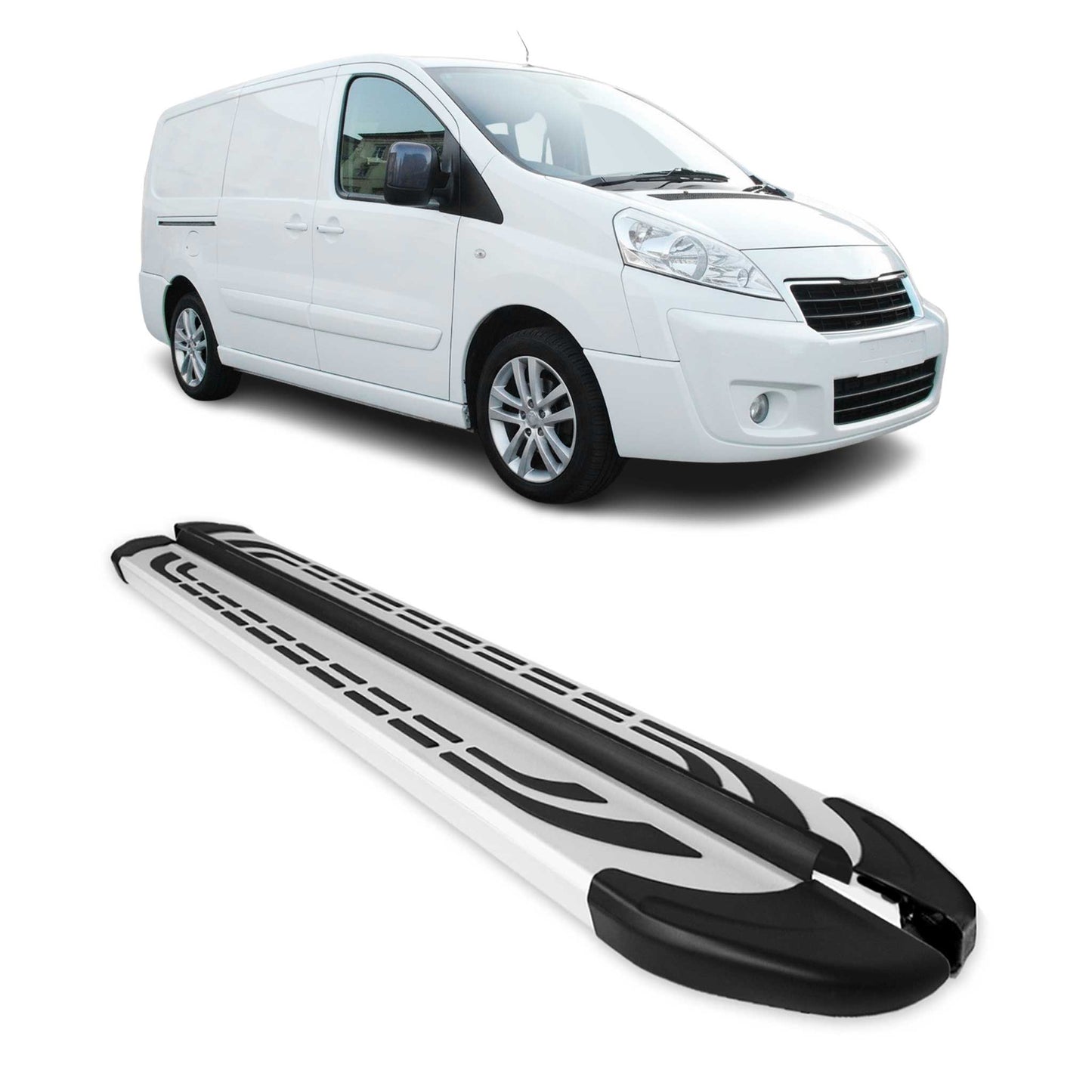 Trittbretter Schweller Seitenbretter für Peugeot Expert 2007-2016 L2 Langer Alu