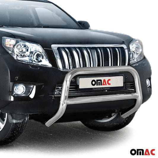 Bară de protecție/buton față pentru Toyota Land Cruiser 150 2010-2013, omologată ABE, argintie