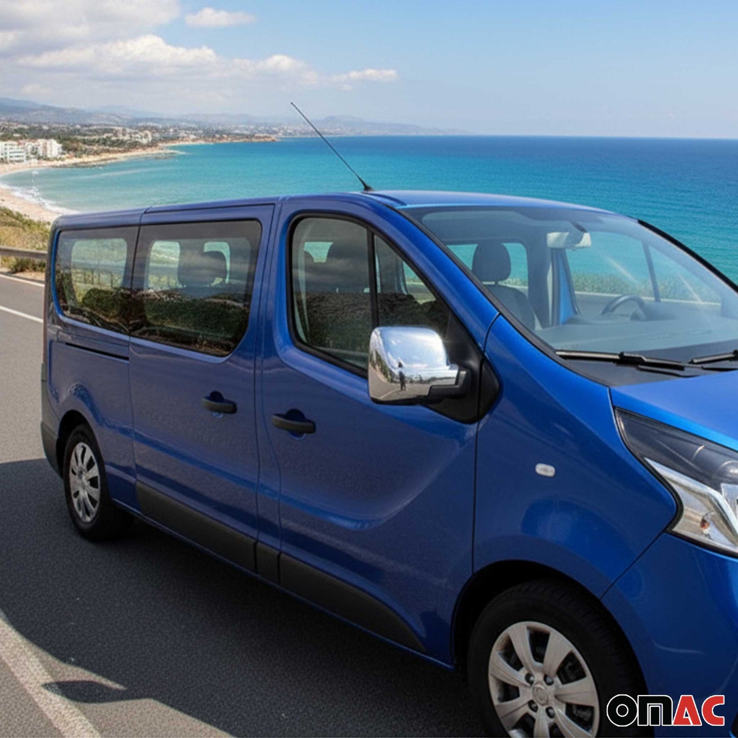 Spiegelkappen Spiegelabdeckung für Renault Trafic 2014-2020 Chrom ABS Grau 2tlg