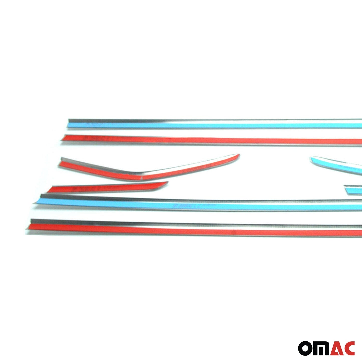 Benzi decorative pentru geamuri Ford Focus hatchback 2011-2015, cromate, set 8 piese