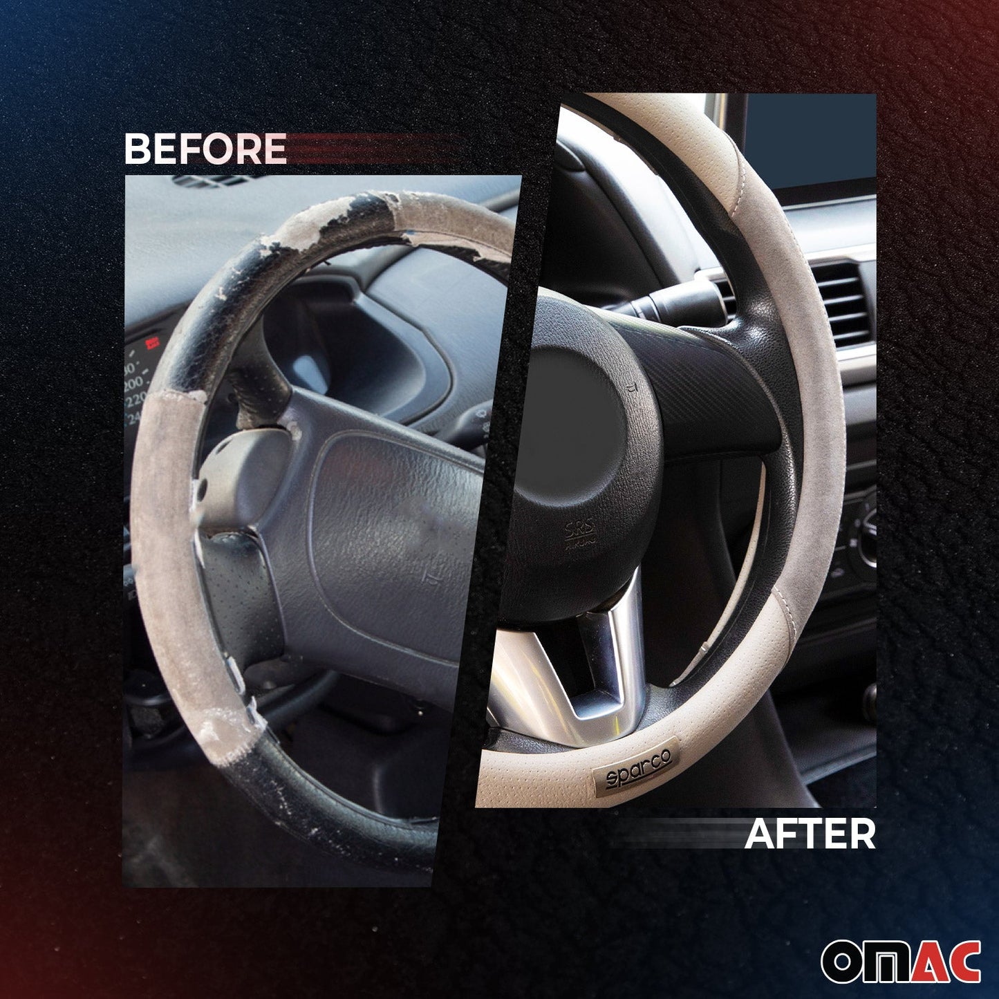 SPARCO Lenkradbezüge Lenkradschoner Lenkradschutz Grau Kunstleder Suede