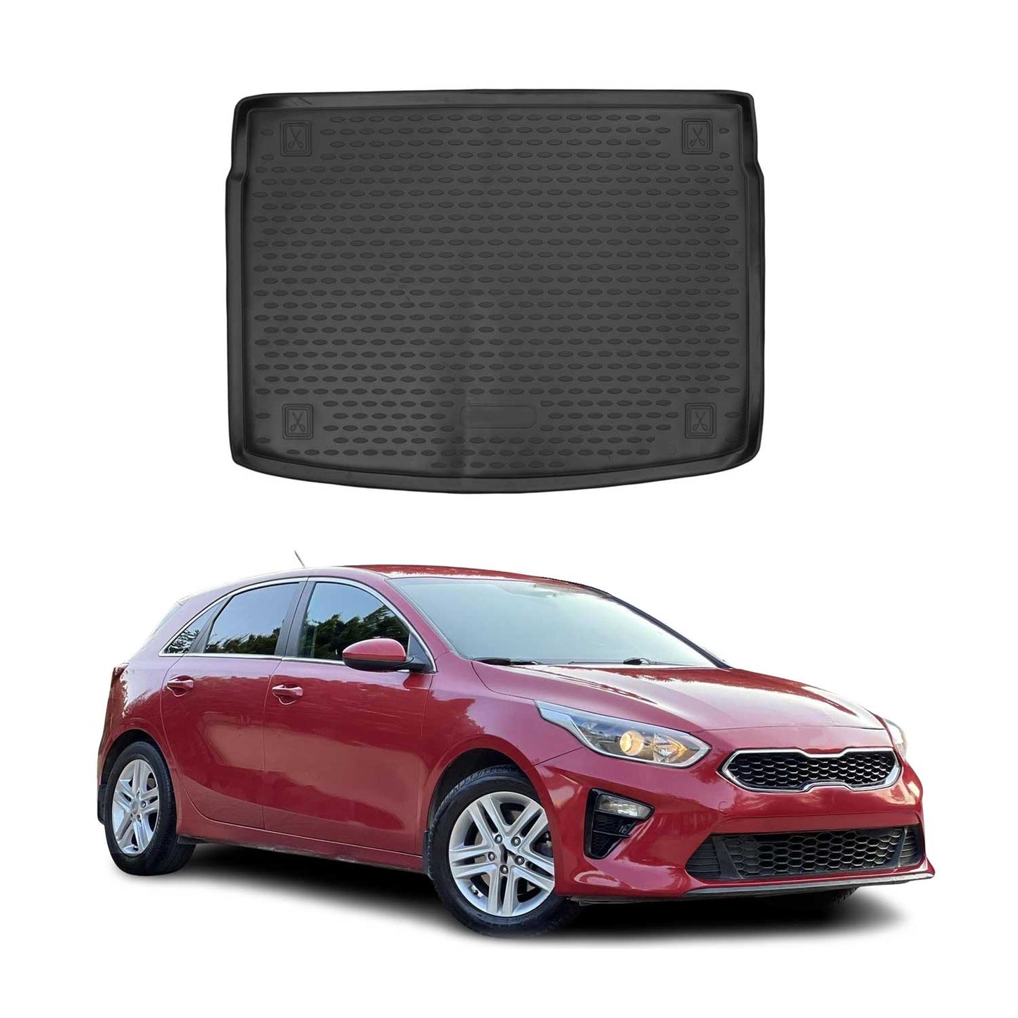 Covoraș portbagaj/tapițerie portbagaj pentru Kia Ceed 2018-2021, cauciuc TPE, negru