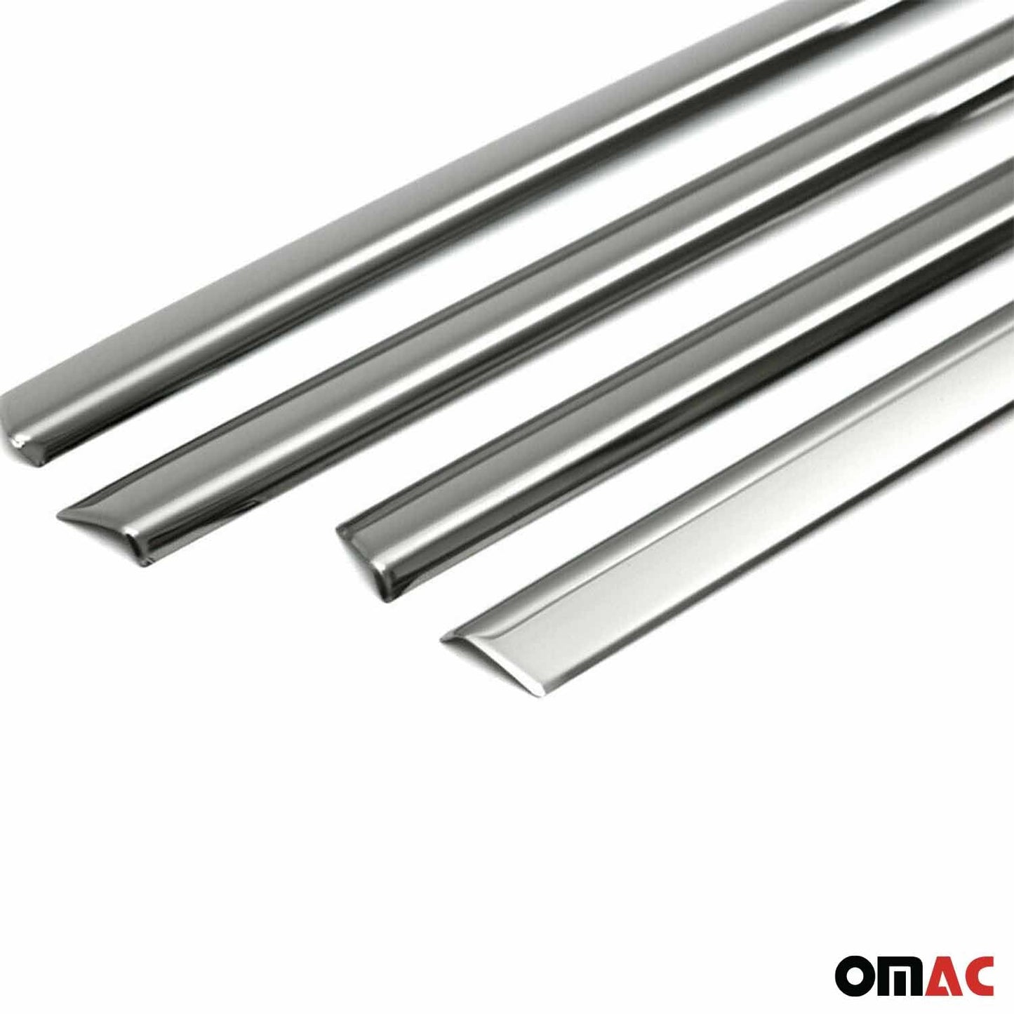Benzi decorative pentru geamuri Fiat Tipo 2016-2025, oțel inoxidabil, culoare închisă, 8 bucăți