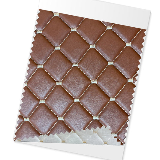 Polsterstoff Kunstleder Polster Autostoff Gesteppt Autopolsterstoff Braun